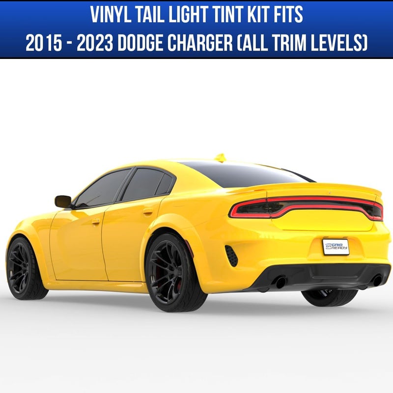 GRIDREADY Compatible with 2015-2023 Dodge Charger Tail Light Tint Kit precut Dark Black Smoke Overlays. Vinyl taillight Accessories - Image 4